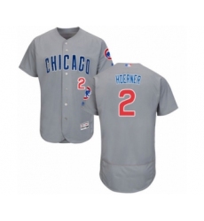 Men's Chicago Cubs #2 Nico Hoerner Grey Road Flex Base Authentic Collection Baseball Player Jersey