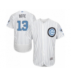 Men's Chicago Cubs #13 David Bote Authentic White 2016 Father's Day Fashion Flex Base Baseball Player Jersey