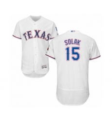 Men's Texas Rangers #15 Nick Solak White Home Flex Base Authentic Collection Baseball Player Jersey