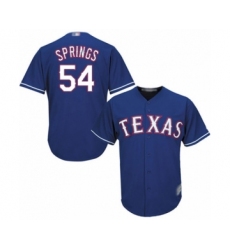 Youth Texas Rangers #54 Jeffrey Springs Authentic Royal Blue Alternate 2 Cool Base Baseball Player Jersey