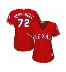 Women's Texas Rangers #72 Jonathan Hernandez Authentic Red Alternate Cool Base Baseball Player Jersey