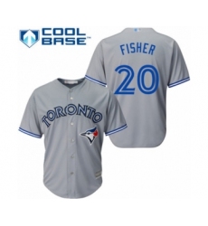Youth Toronto Blue Jays #20 Derek Fisher Authentic Grey Road Baseball Player Jersey