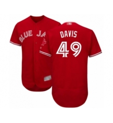 Men's Toronto Blue Jays #49 Jonathan Davis Scarlet Alternate Flex Base Authentic Collection Alternate Baseball Player Jersey
