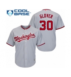 Youth Washington Nationals #30 Koda Glover Authentic Grey Road Cool Base Baseball Player Jersey