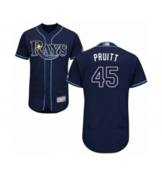 Men's Tampa Bay Rays #45 Austin Pruitt Navy Blue Alternate Flex Base Authentic Collection Baseball Player Jersey