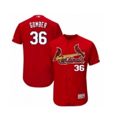 Men's St. Louis Cardinals #36 Austin Gomber Red Alternate Flex Base Authentic Collection Baseball Player Jersey