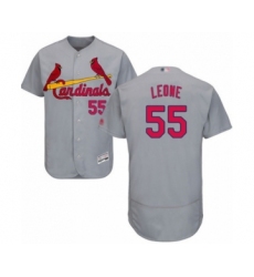 Men's St. Louis Cardinals #55 Dominic Leone Grey Road Flex Base Authentic Collection Baseball Player Jersey