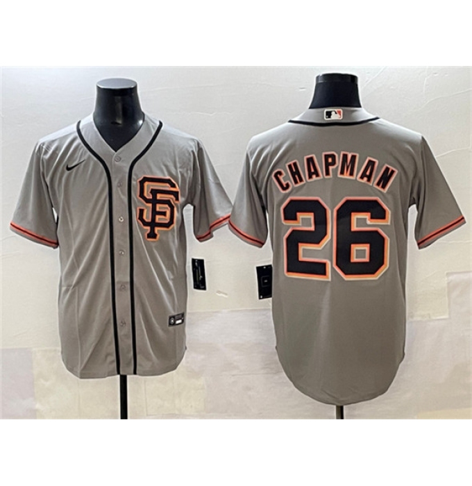 Men's San Francisco Giants #26 Matt Chapman Gray Cool Base Stitched Baseball Jersey
