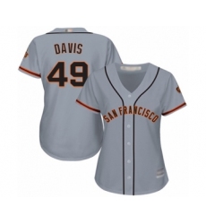 Women's San Francisco Giants #49 Jaylin Davis Authentic Grey Road Cool Base Baseball Player Jersey