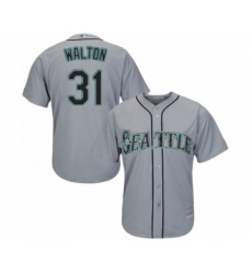 Youth Seattle Mariners #31 Donnie Walton Authentic Grey Road Cool Base Baseball Player Jersey