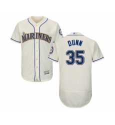 Men's Seattle Mariners #35 Justin Dunn Cream Alternate Flex Base Authentic Collection Baseball Player Jersey