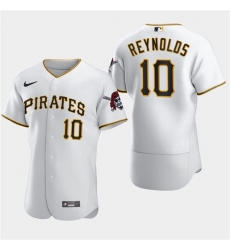 Mens Pittsburgh Pirates #10 Bryan Reynolds Nike White Home FlexBase Jersey