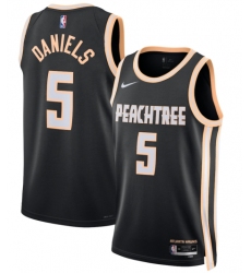 Men's Atlanta Hawks #5 Dyson Daniels Black 2025-26 City Edition Swingman Stitched Jersey