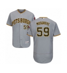 Men's Pittsburgh Pirates #59 Joe Musgrove Grey Road Flex Base Authentic Collection Baseball Player Jersey