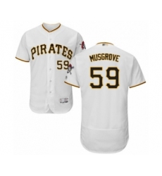 Men's Pittsburgh Pirates #59 Joe Musgrove White Home Flex Base Authentic Collection Baseball Player Jersey