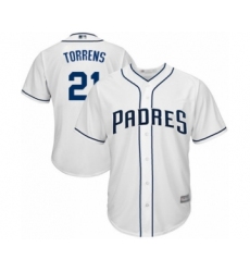 Youth San Diego Padres #21 Luis Torrens Authentic White Home Cool Base Baseball Player Jersey