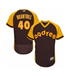 Men's San Diego Padres #40 Cal Quantrill Brown Alternate Cooperstown Authentic Collection Flex Base Baseball Player Jersey