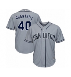 Women's San Diego Padres #40 Cal Quantrill Authentic Grey Road Cool Base Baseball Player Jersey
