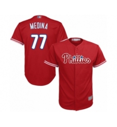 Youth Philadelphia Phillies #77 Adonis Medina Authentic Red Alternate Cool Base Baseball Player Jersey
