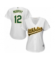 Women's Oakland Athletics #12 Sean Murphy Authentic White Home Cool Base Baseball Player Jersey