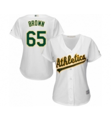 Women's Oakland Athletics #65 Seth Brown Authentic White Home Cool Base Baseball Player Jersey