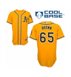 Youth Oakland Athletics #65 Seth Brown Authentic Gold Alternate 2 Cool Base Baseball Player Jersey
