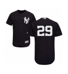 Men's New York Yankees #29 Gio Urshela Navy Blue Alternate Flex Base Authentic Collection Baseball Player Jersey