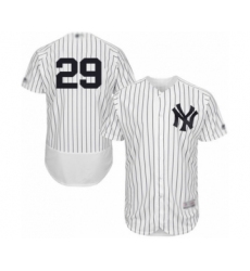 Men's New York Yankees #29 Gio Urshela White Home Flex Base Authentic Collection Baseball Player Jersey