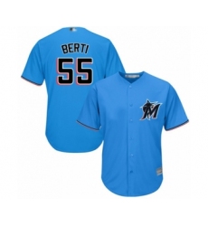 Youth Miami Marlins #55 Jon Berti Authentic Blue Alternate 1 Cool Base Baseball Player Jersey