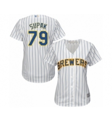 Women's Milwaukee Brewers #79 Trey Supak Authentic White Alternate Cool Base Baseball Player Jersey