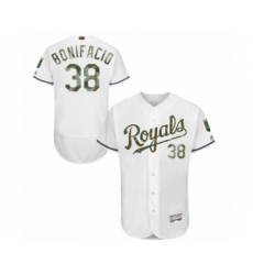 Men's Kansas City Royals #38 Jorge Bonifacio Authentic White 2016 Memorial Day Fashion Flex Base Baseball Player Jersey