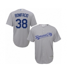 Youth Kansas City Royals #38 Jorge Bonifacio Authentic Grey Road Cool Base Baseball Player Jersey