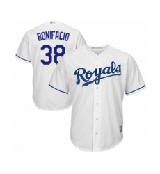 Youth Kansas City Royals #38 Jorge Bonifacio Authentic White Home Cool Base Baseball Player Jersey