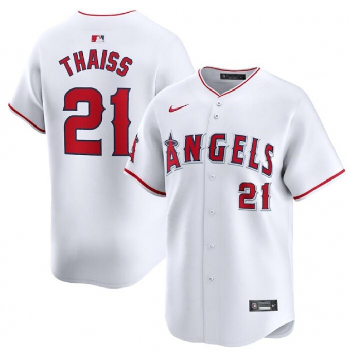 Men's Los Angeles Angels #21 Matt Thaisse White Home Limited Baseball Stitched Jersey