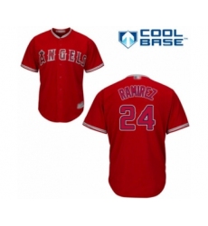 Youth Los Angeles Angels of Anaheim #24 Noe Ramirez Authentic Red Alternate Cool Base Baseball Player Jersey