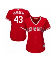 Women's Los Angeles Angels of Anaheim #43 Patrick Sandoval Authentic Red Alternate Cool Base Baseball Player Jersey