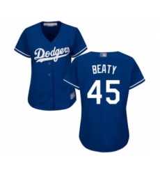 Women's Los Angeles Dodgers #45 Matt Beaty Authentic Royal Blue Alternate Cool Base Baseball Player Jersey