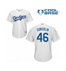 Youth Los Angeles Dodgers #46 Tony Gonsolin Authentic White Home Cool Base Baseball Player Jersey