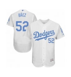 Men's Los Angeles Dodgers #52 Pedro Baez Authentic White 2016 Father's Day Fashion Flex Base Baseball Player Jersey