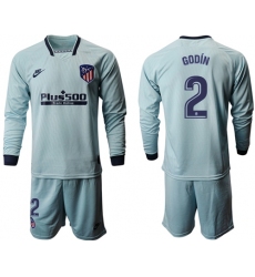 Atletico Madrid #2 Godin Third Long Sleeves Soccer Club Jersey