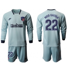 Atletico Madrid #22 Nico Gaitan Third Long Sleeves Soccer Club Jersey