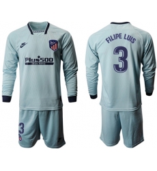 Atletico Madrid #3 Filipe Luis Third Long Sleeves Soccer Club Jersey
