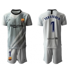 Barcelona #1 Ter Stegen Grey Goalkeeper Soccer Club Jersey