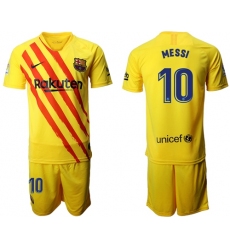 Barcelona #10 Messi Yellow Soccer Club Jersey