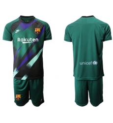 Barcelona Blank Green Goalkeeper Soccer Club Jersey
