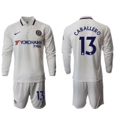 Chelsea #13 Caballero Away Long Sleeves Soccer Club Jersey