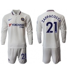 Chelsea #21 Zappa Costa Away Long Sleeves Soccer Club Jersey