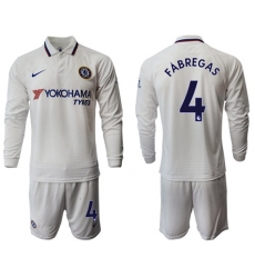 Chelsea #4 Fabregas Away Long Sleeves Soccer Club Jersey