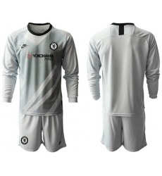Chelsea Blank Grey Goalkeeper Long Sleeves Soccer Club Jersey