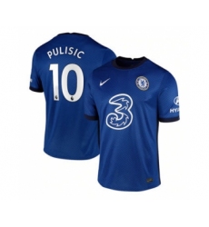 Men's Chelsea #10 Christian Pulisic Blue 2020-21 Soccer Club Home Official Jersey